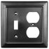 Architectural Combo Toggle / Duplex Light Switch Wall Plate - Black